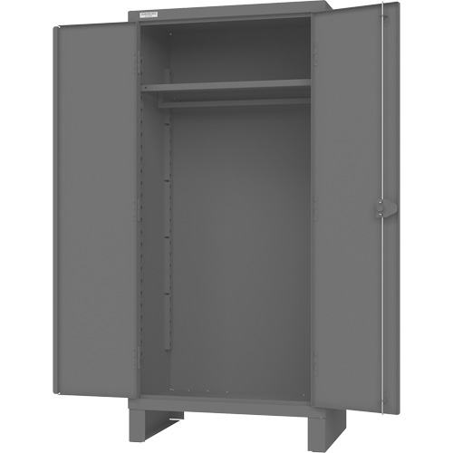 Cabinet with Hanging Bar & Standard Recessed Doors, Steel, 78" H x 36" W x 24" D, Grey Cam Industrial