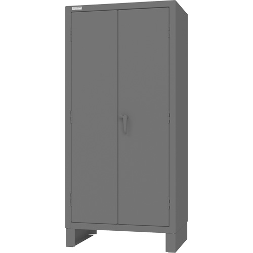 Cabinet with Hanging Bar & Standard Recessed Doors, Steel, 78" H x 36" W x 24" D, Grey Cam Industrial