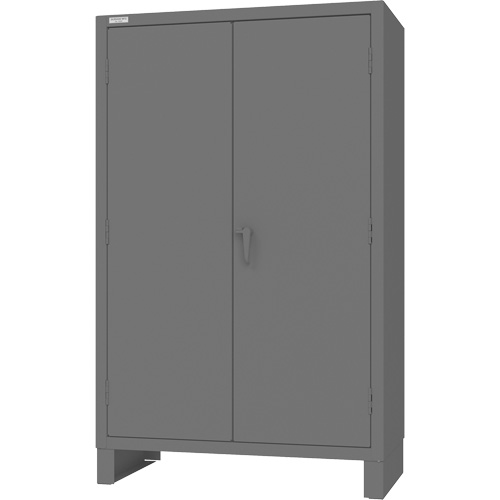 Armoire avec barre de suspension et portes encastr&eacute;es standards, Acier, 78" h x 48" la x 24" P, Gris Cam Industrial