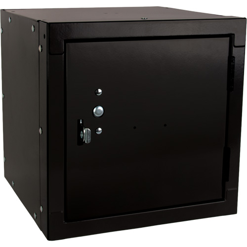 Casier cubique empilable, 12" x 12" x 12", Acier, Noir, D&eacute;mont&eacute; Cam Industrial