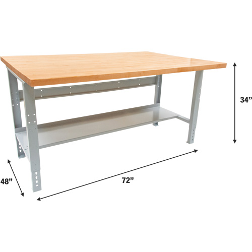 Industrial Modular Workbench, 1000 lbs. Cap., 72" W x 48" D Cam Industrial