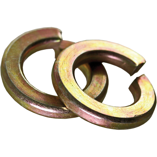 Split Lock Washer, 3/8", Yellow Zinc Cam Industrial