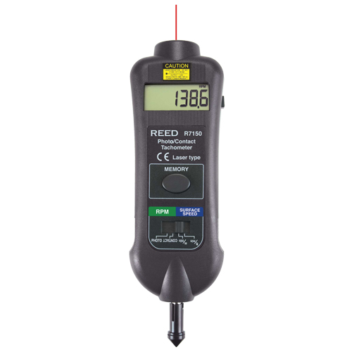 Professional Dual Function Tachometer with ISO Certificate, Contact/Photo (Non Contact) Cam Industrial