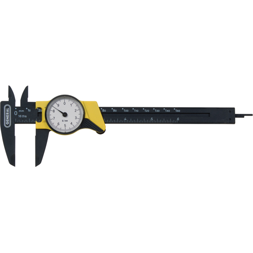 Metric Dial Caliper, 0.001 mm Resolution, 150 mm Range Cam Industrial