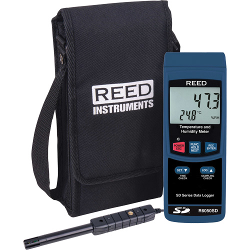 Thermo-hygrom&egrave;tre avec enregistreur de donn&eacute;es, 5% - 95% HR, 32° - 122° F (0° - 50°C) Cam Industrial