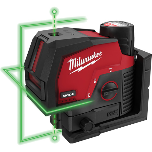 M12 Green Cross Line and Plumb Points Cordless Laser Kit Cam Industrial