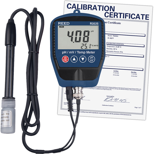 pH/mV Meter with Temperature with Calibration Certificate Cam Industrial