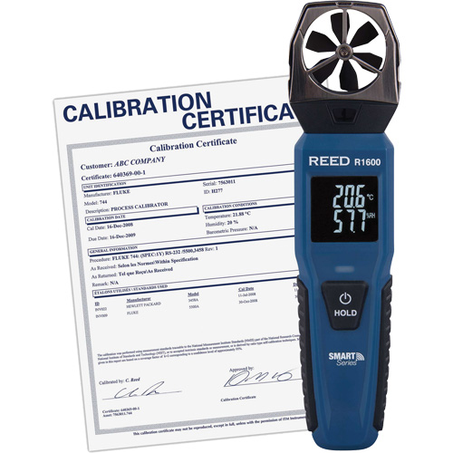 An&eacute;mom&egrave;tre &agrave; h&eacute;lices Bluetooth Smart avec certificat de calibration, Enregistrement des donn&eacute;es, Gamme de v&eacute;locit&eacute; d'air de 0,6 - 25 m/sec/118 - 4921 pi/min/2,1 - 90 km/h/1,3 - 55,9 mi/h Cam Industrial