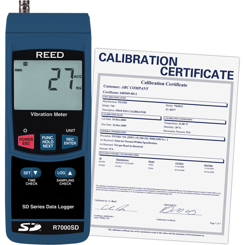 Data Logging Vibration Meter with ISO Certificate, 10% - 85% RH, 32°- 122° F ( 0° - 50° C ) Cam Industrial