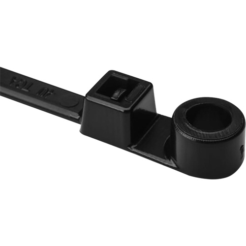 1-Piece Screw Mount Cable Ties, 12-2/5" Long, 50 lbs. Tensile Strength, Black Cam Industrial