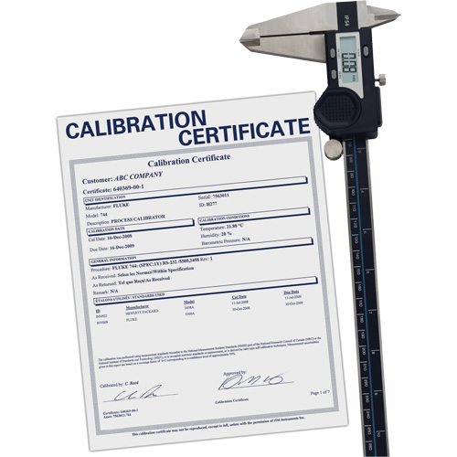 Digital Caliper with Traceable Certificate, 0.0005" (0.01 mm) Resolution, 0" - 12" (0 mm - 300 mm) Range Cam Industrial