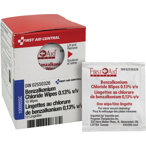 SmartCompliance Refill Benzalkonium Chloride Wipes 0.13% v/v, Towelette, Antiseptic Cam Industrial