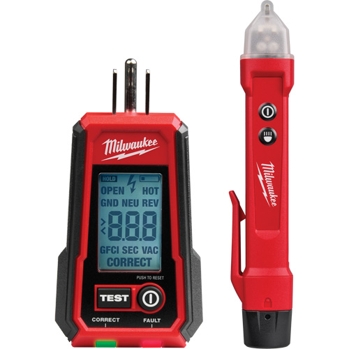 D&eacute;tecteur de tension avec DEL et testeur de prise DDFT, 50 V - 1000 V, Alerte Affichage & son Cam Industrial