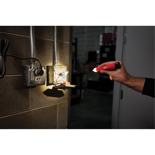 D&eacute;tecteur de tension avec DEL et testeur de prise DDFT, 50 V - 1000 V, Alerte Affichage & son Cam Industrial
