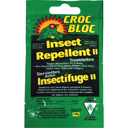 6-hr Insect Repellent , 30% DEET, Towelette, 5.58 g Cam Industrial