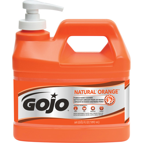 Nettoyant &agrave; mains Natural Orange, Pierre ponce, 1,89 L, Bouteille &agrave; pompe, Agrumes/Orange Cam Industrial