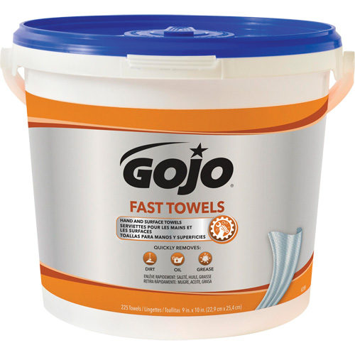 Serviettes nettoyantes Fast Wipes, 225 lingettes, 10" x 9" Cam Industrial