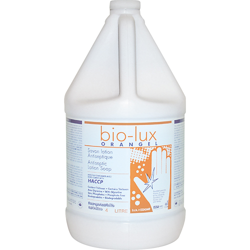 Savon liquide antimicrobien Orangel Bio-Lux , Liquide, 4 L, Parfum&eacute; Cam Industrial