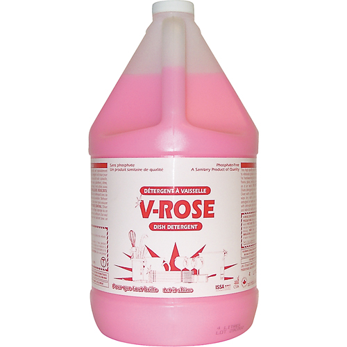 D&eacute;tergent liquide pour vaisselle V-Rose, Liquide, 4 L, Fraîcheur Cam Industrial