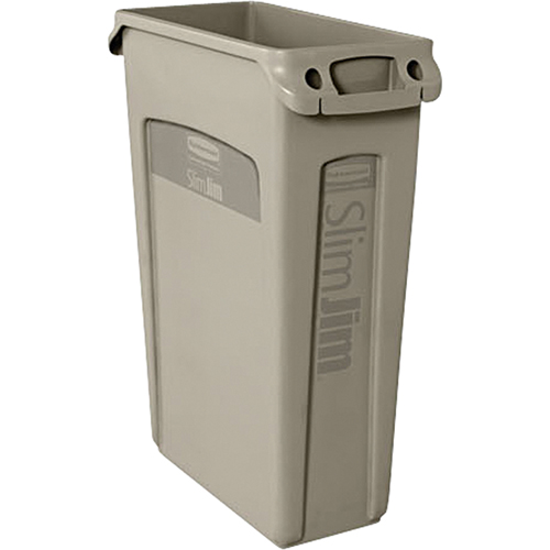 Contenants Slim Jim a/canaux de ventilation, Plastique, 23 gal. US Cam Industrial