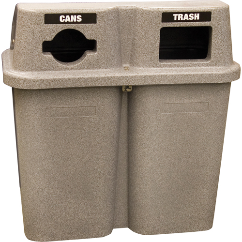 Recycling Containers Bullseye, Curbside, Plastic, 2 x 22 US gal. Cam Industrial
