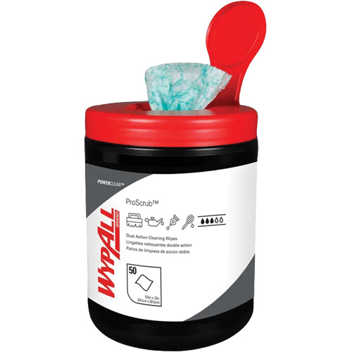 Lingettes nettoyantes &agrave; double action Wypall, 50 lingettes, 12" x 10-1/2" Cam Industrial