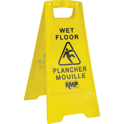 Safety Wet Floor Sign, Bilingual with Pictogram Cam Industrial