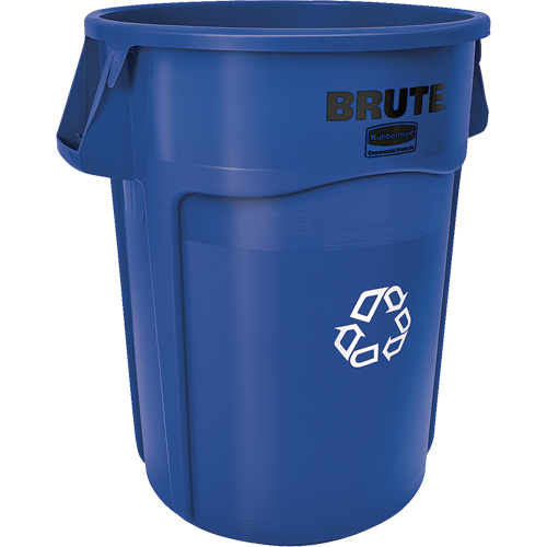 Contenants ronds pour le recyclage BRUTE, Vrac, Plastique, 44 gal. US Cam Industrial
