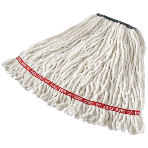 Vadrouille humide Web Foot sans r&eacute;tr&eacute;sissement, Antimicrobien, Fil, 20 oz, Style Boucle Cam Industrial