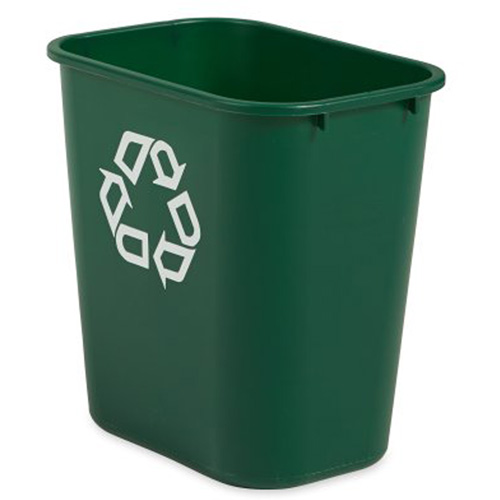 Medium Recycling Wastebasket, Deskside, Plastic, 28 US Qt. Cam Industrial