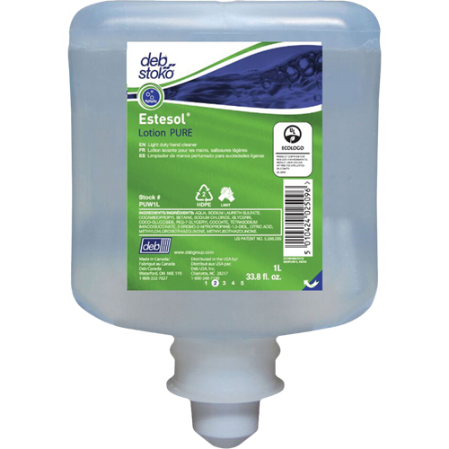 Nettoyant l&eacute;ger et pure pour les mains Estesol, Cr&egrave;me, 1 L, Recharge, Fraîcheur Cam Industrial