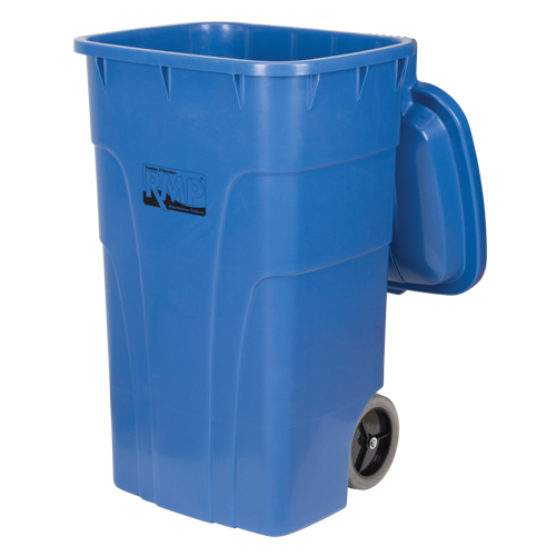 Bac de recyclage roulant, Bord de rue, Poly&eacute;thyl&egrave;ne, 65 gal. US Cam Industrial