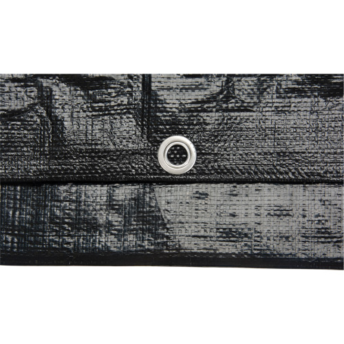 Tarp, Light Industrial Duty, Black, 6' x 8' x 8 mils Cam Industrial