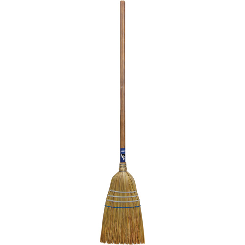 Industrial Corn Broom, 3-String, Wood Handle Cam Industrial