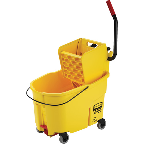 Ensemble de seau pour vadrouille et essoreuse WaveBrake, Pression lat&eacute;rale, 11 gal. US (44 pintes), Jaune Cam Industrial
