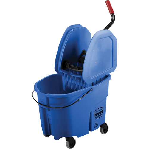 WaveBrake&reg; Mop Bucket & Wringer Combo Pack, Down Press, 8.75 US Gal.(35 Quart), Blue Cam Industrial