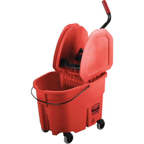 Ensemble de seau pour vadrouille et essoreuse WaveBrake, Pression vers le bas, 8,75 gal. US (35 pintes), Rouge Cam Industrial