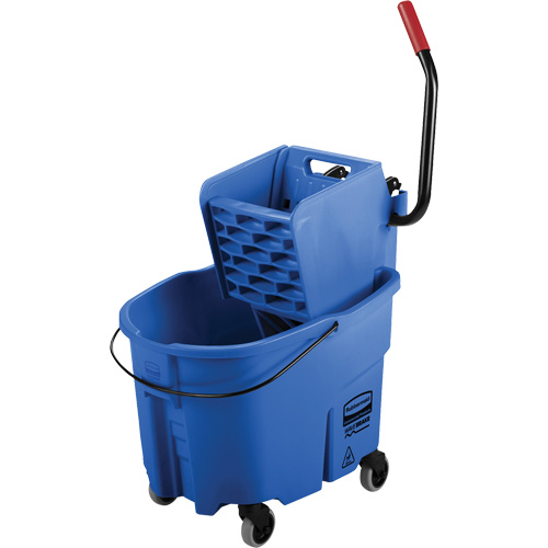 Ensemble de seau pour vadrouille et essoreuse WaveBrake, Pression lat&eacute;rale, 8,75 gal. US (35 pintes), Bleu Cam Industrial