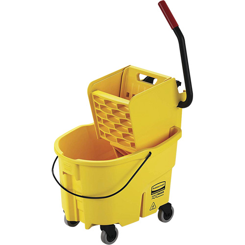 WaveBrake&reg; Mop Bucket and Wringer, Side Press, 6.5 US Gal. (26 Quart), Yellow Cam Industrial