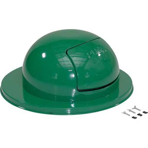 Drum Waste Disposal Top, Dome Lid, Metal, Fits Container Size: 23-1/2" Dia. Cam Industrial