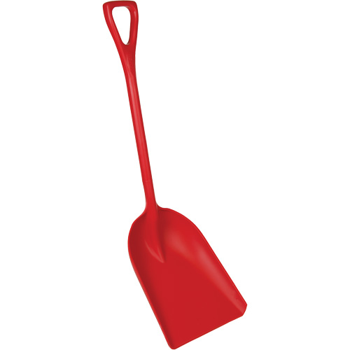 One-Piece Food Processing Shovel, 14" x 17" Blade, 42-1/2" Length, Plastic, Red Cam Industrial