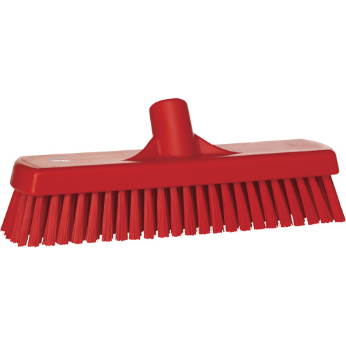 Brosse &agrave; r&eacute;curer pour planchers et murs, Crins Ferme, 12", Polyester, Rouge Cam Industrial