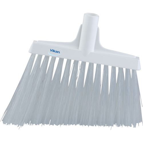 Angle Broom Head, X-Coarse Bristles, 12", Polyester, White Cam Industrial