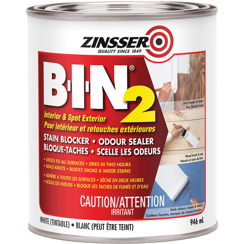 B-I-N&reg; 2 Primer, White, Very Flat, 946 ml, Can Cam Industrial