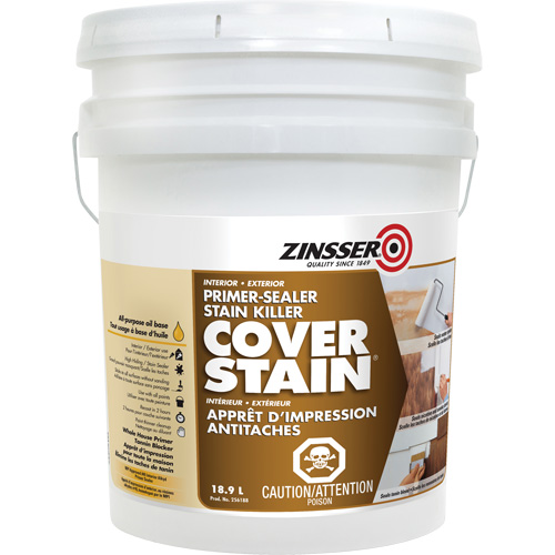 Cover Stain&reg; Oil-Base Primer Sealer, 18.9 L, Pail, White Cam Industrial