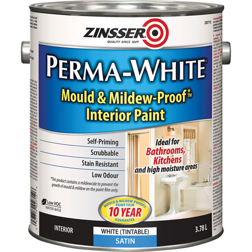 Peinture int&eacute;rieure Mold & Mildew-Proof Perma-White, 3,78 L, Gallon, Blanc Cam Industrial