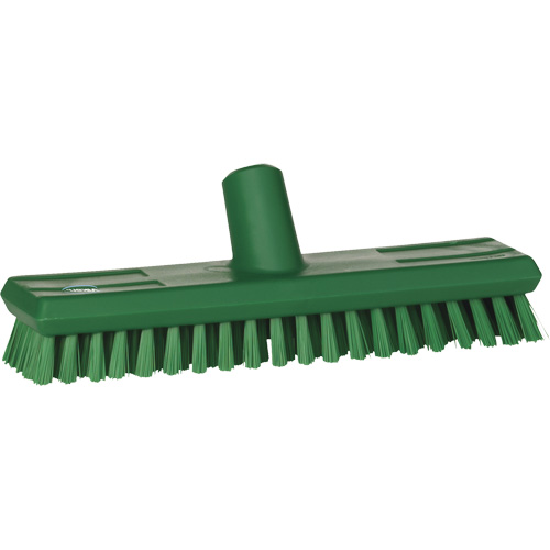Water-Fed Deck Scrub Brush, X-Coarse Bristles, 10-3/4", Polyester, Green Cam Industrial