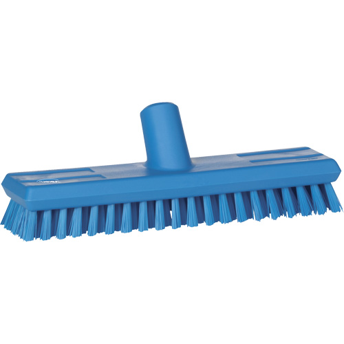 Water-Fed Deck Scrub Brush, X-Coarse Bristles, 10-3/4", Polyester, Blue Cam Industrial