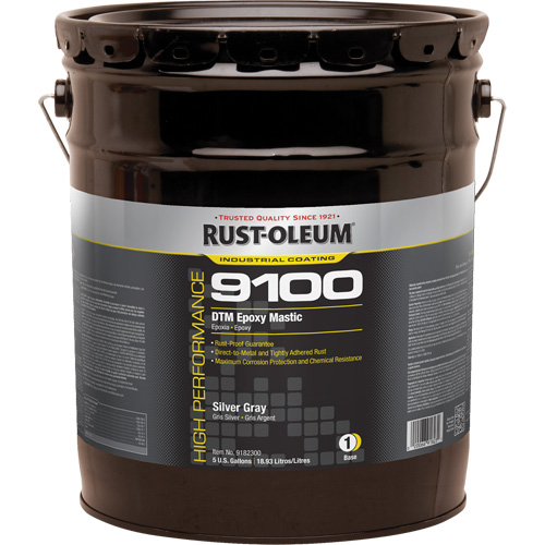 9100 System DTM Epoxy Mastic Base, Silver Grey, 5 gal., Pail Cam Industrial
