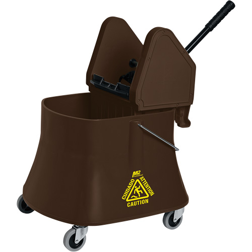 Champ Bucket & Wringer Combo, Down Press, 10 US Gal.(40 Quart), Brown Cam Industrial
